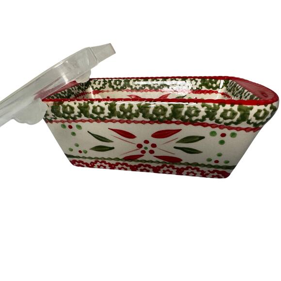 Temptations Other - Temptations Old World Festive 12 oz Mini Loaf Dish w/ Lid